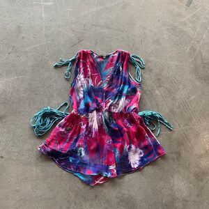 Floral Sleeveless Sheer Top Coquette Fairycore Whimsical Size L